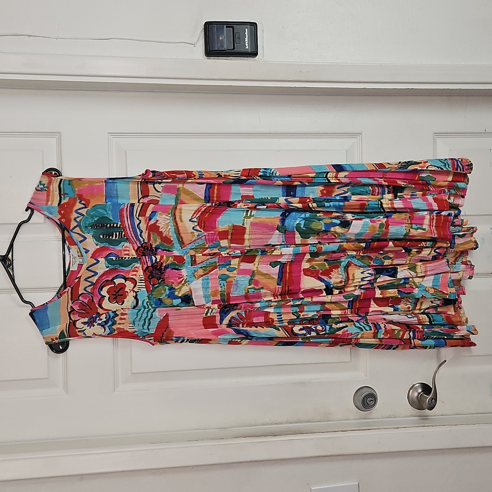 Orientique Naturally Australian Printed Dress Size XS Colorful Sleeveless